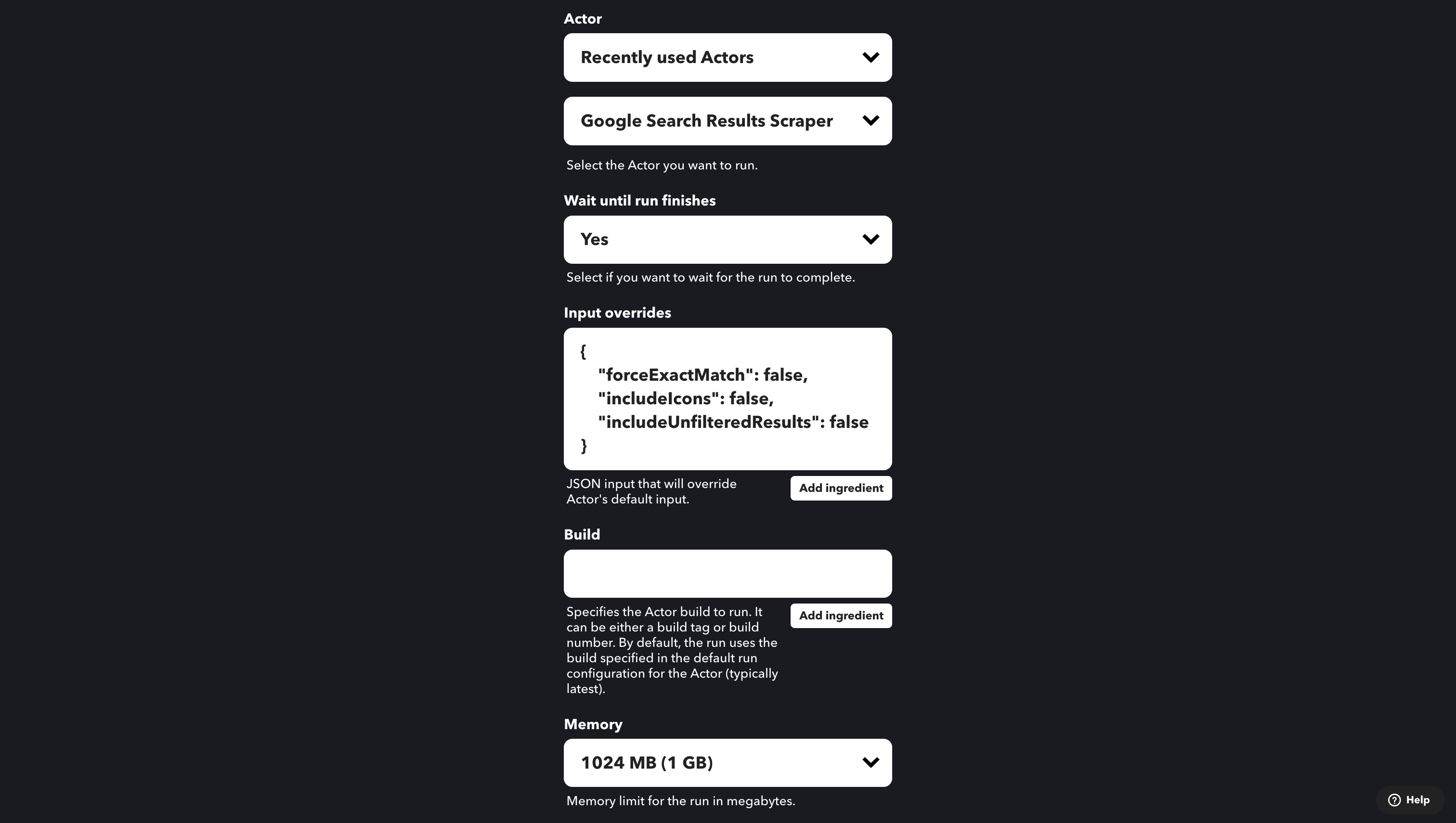 Apify Actor Customization